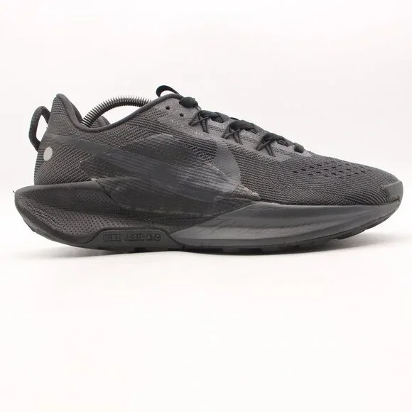 Nike ReactX Pegasus Trail 5 Men's Size 10.5 Triple Black Running Shoe DV3864-002 - Picture 1 of 9